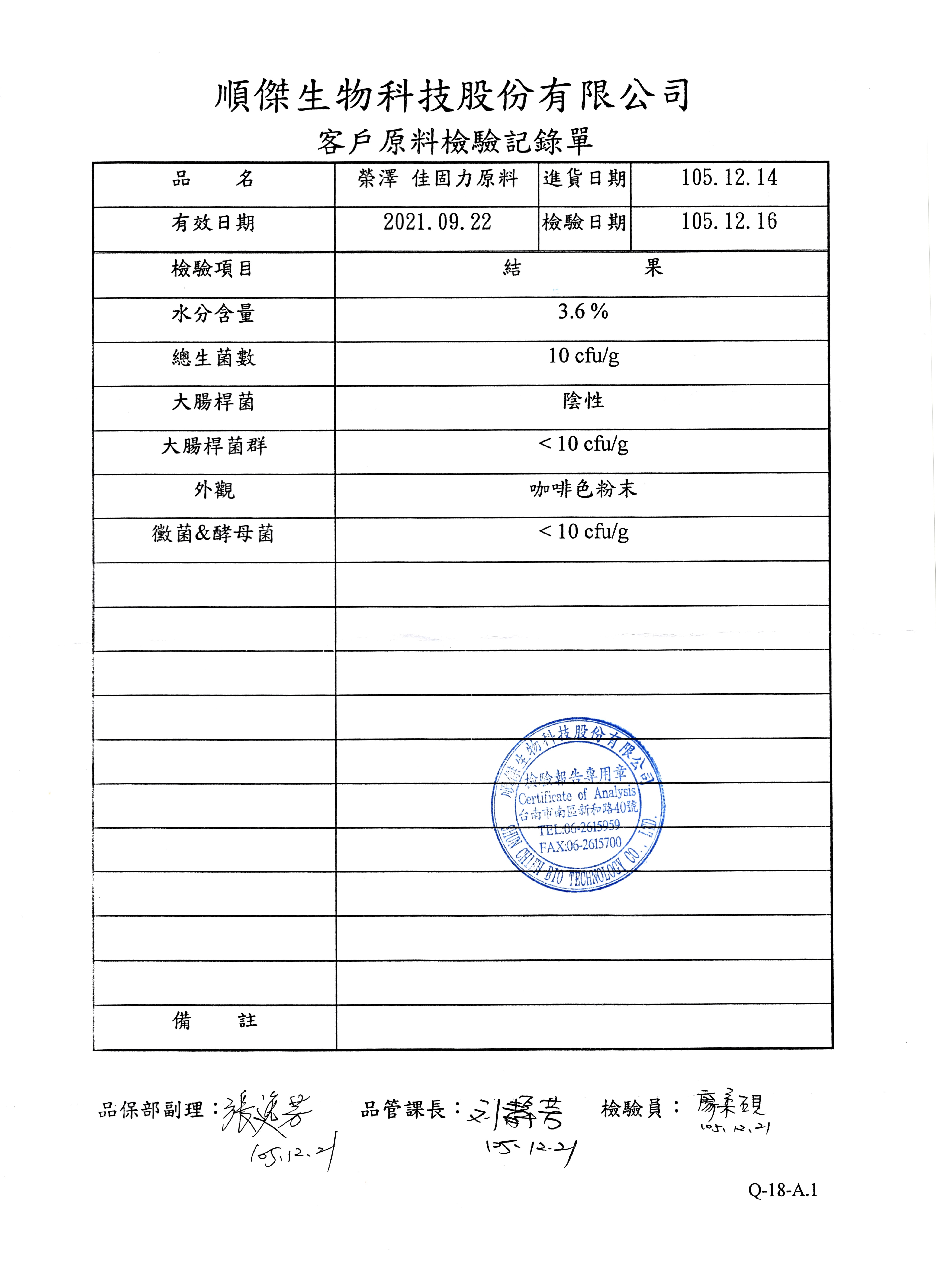 檢驗報告